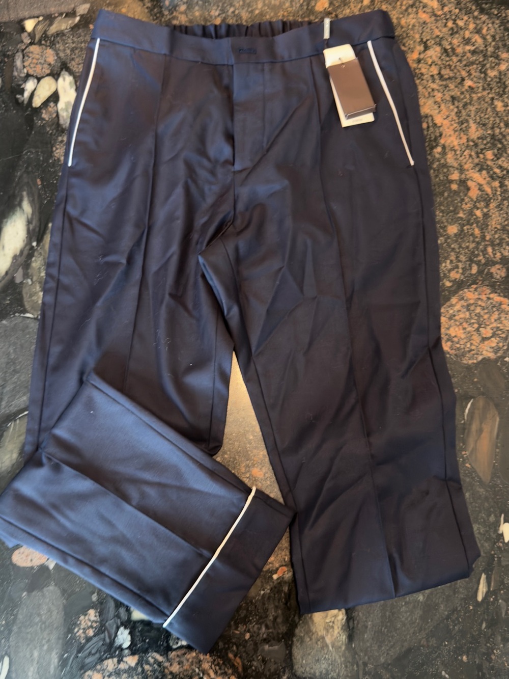 Michael Kors Navy Dress Pants with White Piping